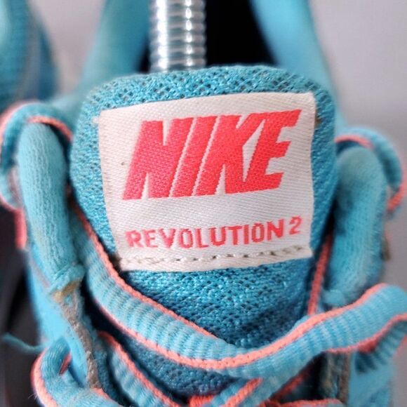 Nike Revolution 2 Running Shoes Womens 7.5 Aqua Coral Mesh Athletic Gym Sneaker - Picture 4 of 11